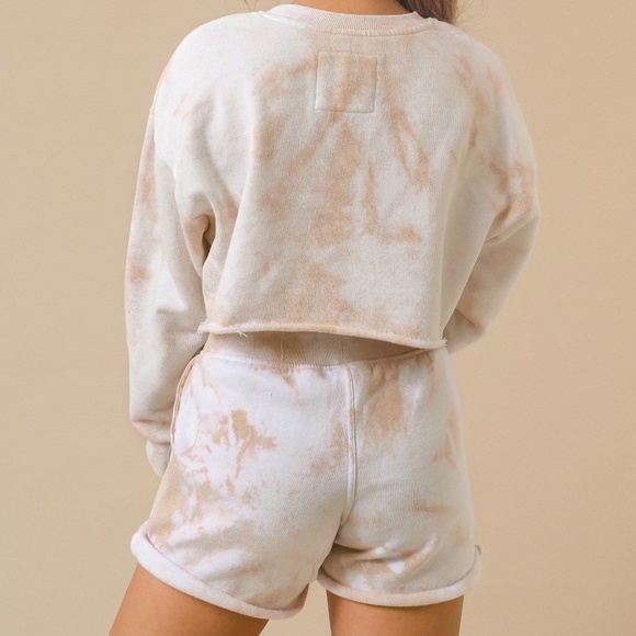 Nude tie dye crop shorts - Picture 2 of 2